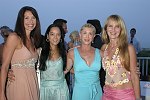 Carol Press, Cassandra Seidenfeld, Michelle Boxer, Sara Galloway<br>at the Alzheimer's Association New York City Chapter cocktail party at the Southampton residence of Mark Zurack and Kathy Ferguson on 8-12-05. photo by Rob Rich copyright 2005 516-676-3939 robwayne1@aol.com
