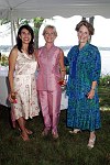 Susan Kyrillos, Andrea Forrester, Mary Weir<br>at the Women's Council in support of the Leon Hess Cancer Center at the Monmouth Medical Center annual membership luncheon &quot The Power of Pink&quot at the home of Judith Stanley Coleman in Middletown, N.J. on 7-21-05. all photos by Rob Rich copyright 2005 516-676-3939 robwayne1@aol.com