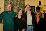 Christoper Priore, Mary Morris, William T. Hillman, Leila Heller<br> at the Gallery Artist Group Show at the Leila Taghinia-Milani Heller Gallery in Manhattan on 11-28-05. photo by Rob Rich copyright 2005 5160-676-3939 robwayne1@aol.com