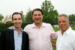 Michael Falk, Erwin Simon<br>at a party honoring Elliot Spitzer at the Southampton, N.Y. residence of Annie and Michael Falk on 7-16-05. photo by S. Rosante for Rob Rich copyright 2005 516-676-3939 robwayne1@aol.com