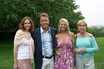 Lisa Shields, Peter Cook, Christy Brinkley, Jan Willinger<br>at a party honoring Elliot Spitzer at the Southampton, N.Y. residence of Annie and Michael Falk on 7-16-05. photo by S. Rosante for Rob Rich copyright 2005 516-676-3939 robwayne1@aol.com