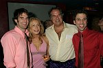 actor Brian Henderson, actress Lisa Datz , writer Stewart Lane,  actor Josh Prince<br> at the opening night for &quotIn The Wings&quot, a new comedy by Stewart F. Lane at the Promenade Theatre and after party at Planet Hollywood in Manhattan, N.Y. on 9-28-05. photo by Rob Rich copyright 2005 516-676-3939 robwayne1@aol.com
